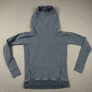 Lululemon Stress Less Hoodie Womens Size‎ 6 Cowl Neck Pullover Pocket Navy Blue
